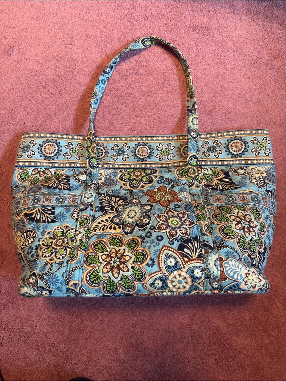 Vera Bradley “Bali Blue” Super Tote Travel Bag